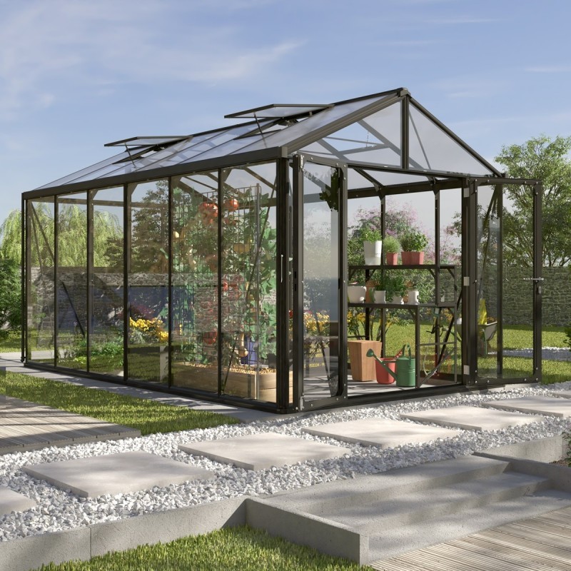 Vitavia Serre de jardin en verre Noir 11.9m² Vitavia Serre de jardin en verre Noir 11.9m²