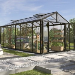 Vitavia Serre de jardin en verre Noir 15.7m²