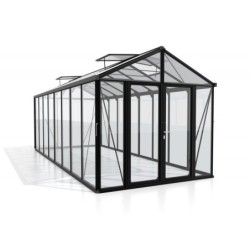 Vitavia Serre de jardin en verre Noir 15.7m²