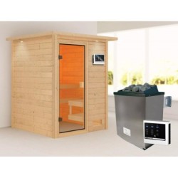 Karibu Sauna prêt à brancher Bois naturel