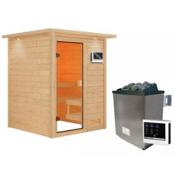 Karibu Sauna prêt à brancher Bois naturel