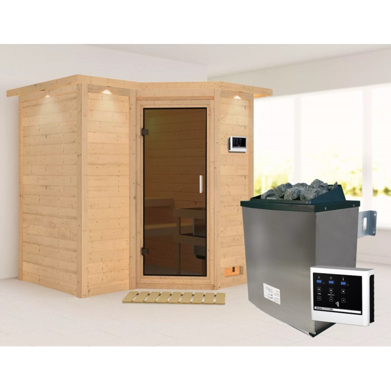 Karibu Sauna traditionnel Bois massif Naturel Karibu Sauna traditionnel Bois massif Naturel