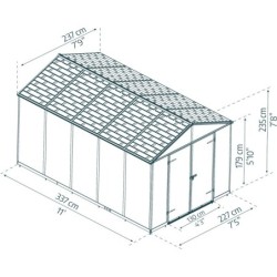 Canopia by Palram Abri de jardin résine Polycarbonate Gris 7.65m²
