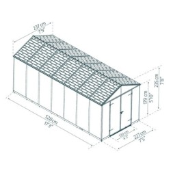 Canopia by Palram Abri de jardin résine Polycarbonate Gris 12m²