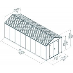 Canopia by Palram Abri de jardin résine Polycarbonate Gris 13.67m²