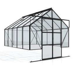 Vitavia Serre de jardin en verre Noir 8.3m²