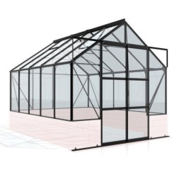 Vitavia Serre de jardin en verre Noir 8.3m²