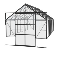 Vitavia Serre de jardin en verre Noir 11.5m²