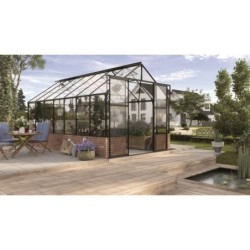 Vitavia Serre de jardin en verre Noir 11.5m²