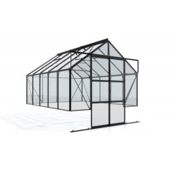 Vitavia Serre de jardin en verre Noir 11.5m²