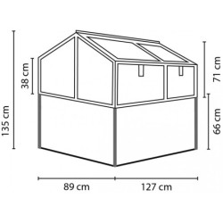 Vitavia Mini serre de jardin Gris 1m²