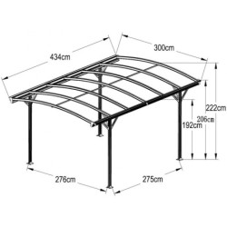 X-Metal Carport Aluminium Blanc 13.02m²