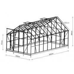 Green Protect Serre de jardin en verre 16.32m²