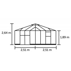 Halls Serre de jardin en verre Noir 6.3m²