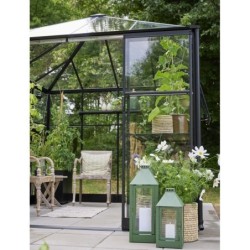 Halls Serre de jardin en verre Noir 6.3m²