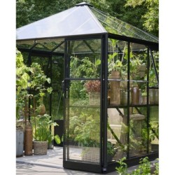 Halls Serre de jardin en verre Noir 6.3m²