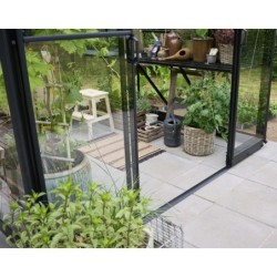 Halls Serre de jardin en verre Noir 6.3m²