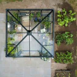 Halls Serre de jardin en verre Noir 6.3m²
