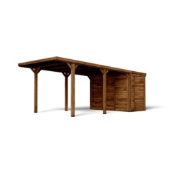 Cerland Carport Bois massif Marron 20.9m²