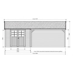 Solid Abri de jardin bois plus de 20 m² Bois massif Marron 8.62m²