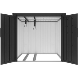 X-Metal Abri pour vélos Acier galvanisé Gris 3.28m²