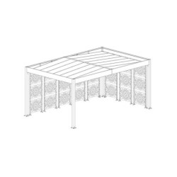 Kover By Trigano Carport Gris 16m²