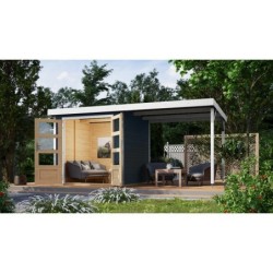 Karibu Abri de jardin bois 10 à 15 m² Bois massif Gris 4.45m²