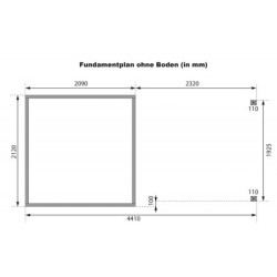 Karibu Abri de jardin bois 10 à 15 m² Bois massif Gris 4.45m²