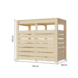 Karibu Coffre de jardin Bois massif Marron
