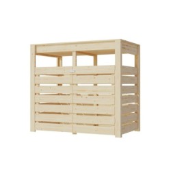 Karibu Coffre de jardin Bois massif Marron