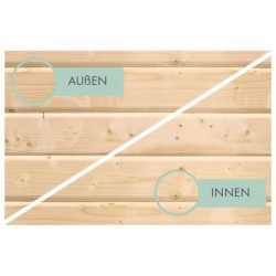 Karibu Coffre de jardin Bois massif Marron