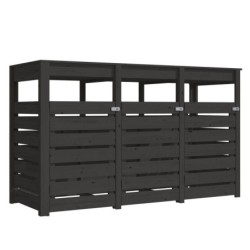 Karibu Coffre de jardin Bois massif Gris