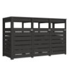 Karibu Coffre de jardin Bois massif Gris