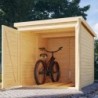 Karibu Abri pour vélos Bois massif Marron 3.4m²