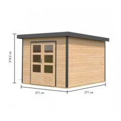 Karibu Abri de jardin bois 5 à 10 m² Bois massif Marron 7.3m²