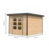 Karibu Abri de jardin bois 5 à 10 m² Bois massif Marron 7.3m²