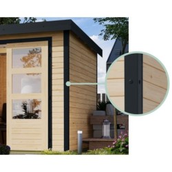 Karibu Abri de jardin bois 5 à 10 m² Bois massif Marron 7.3m²