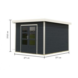 Karibu Abri de jardin bois 5 à 10 m² Bois massif Gris 7.3m²