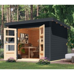 Karibu Abri de jardin bois 5 à 10 m² Bois massif Gris 7.3m²