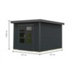 Karibu Abri de jardin bois 5 à 10 m² Bois massif Gris 7.3m²