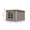Karibu Abri de jardin bois 5 à 10 m² Bois massif Gris 7.3m²