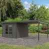 Karibu Abri de jardin bois 15 à 20 m² Bois massif Gris 7.3m²