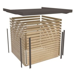 Karibu Abri de jardin bois 15 à 20 m² Bois massif Gris 7.3m²