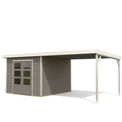 Karibu Abri de jardin bois 15 à 20 m² Bois massif Gris 7.3m²