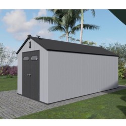 Jôbu Abri de jardin résine Polypropylène Gris 11.4m²
