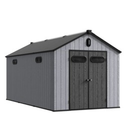 Jôbu Abri de jardin résine Polypropylène Gris 11.4m²