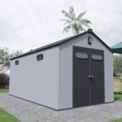 Jôbu Abri de jardin résine Polypropylène Gris 11.4m²