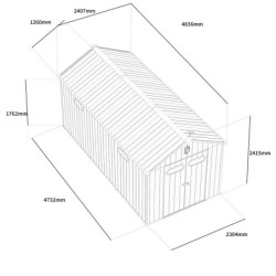 Jôbu Abri de jardin résine Polypropylène Gris 11.4m²