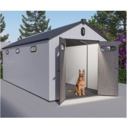 Jôbu Abri de jardin résine Polypropylène Gris 14m²