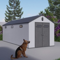 Jôbu Abri de jardin résine Polypropylène Gris 14m²